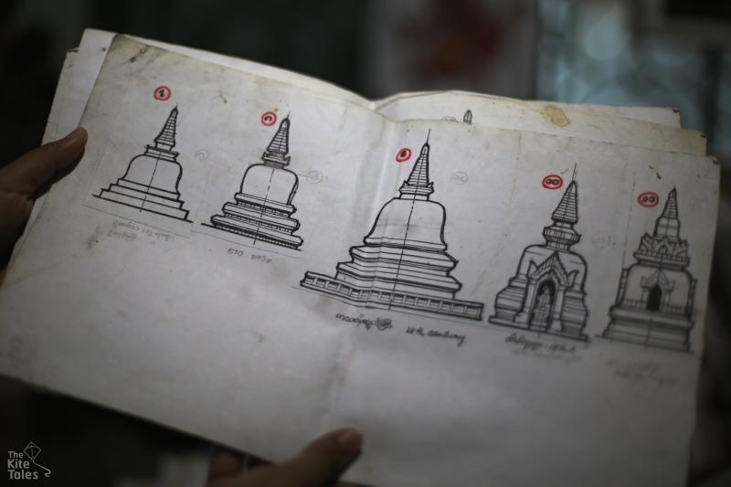 Aye Myint's sketches of Bagan temples
