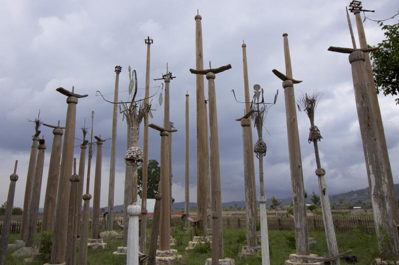 Field of totems on the outskirts of Chikke village near Loikaw, Kayah state