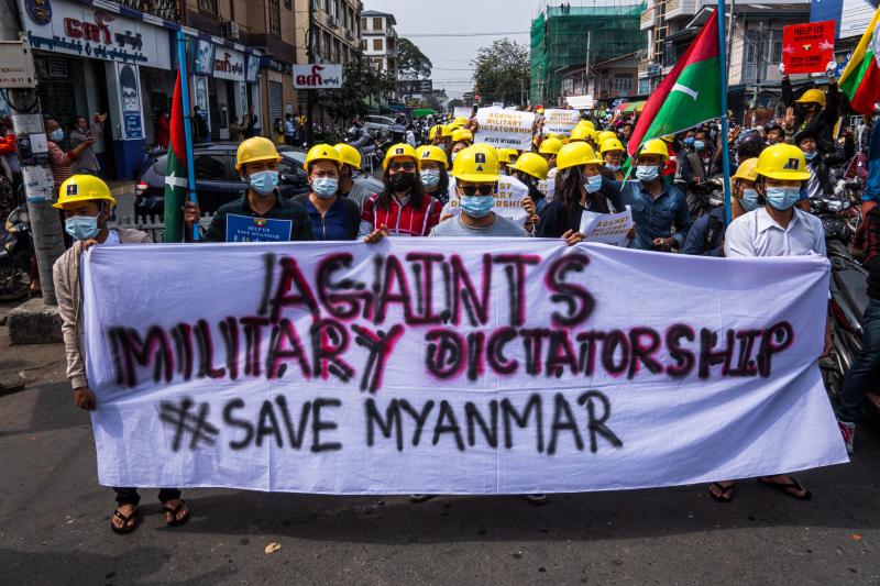 Protesters in Myitkyina, Kachin State. Photo provided by a protester. 